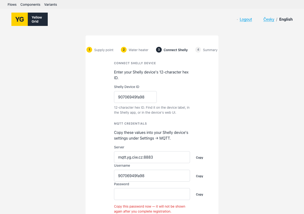 Step 6a — Connect Shelly preview